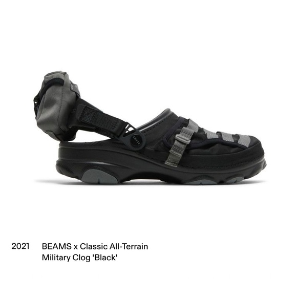 CROCS X BEAMS CLASSIC ALL-TERRAIN MILITARY CLOG SHOES 'BLACK' - Picture 1 of 5